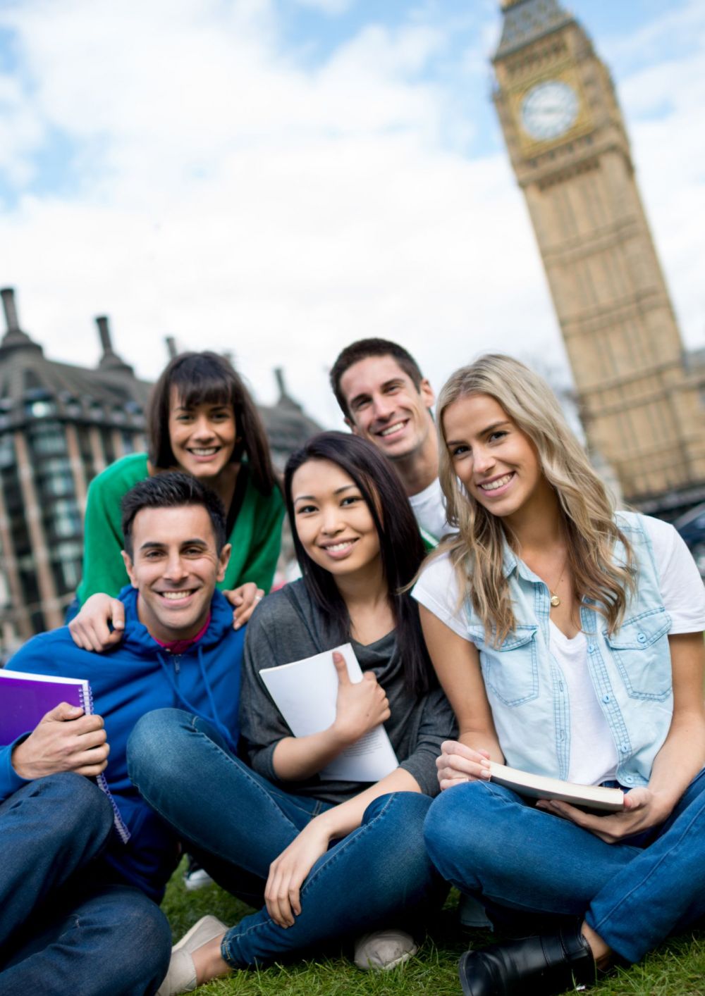 Students learning a new language