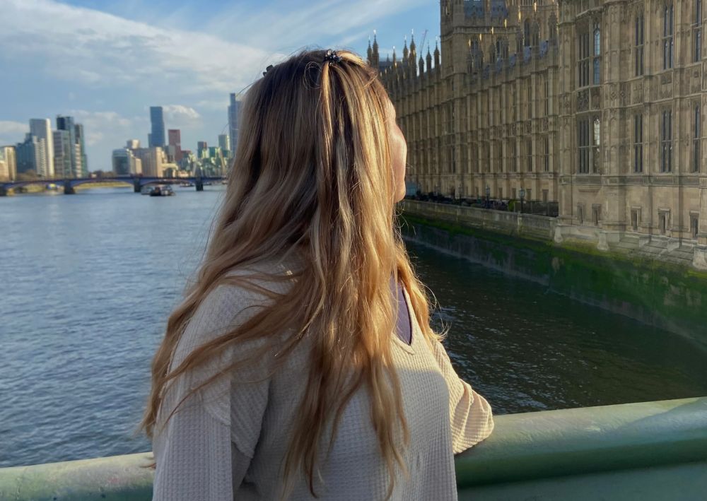 Student during her immersion in London