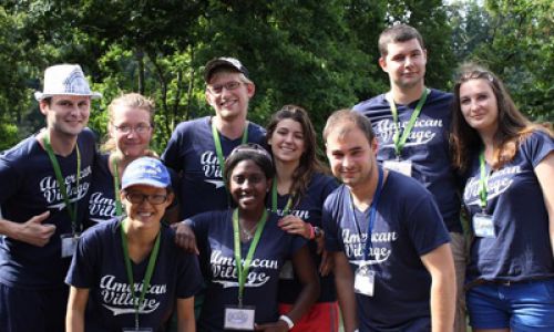 Study and Volunteer - students gathering for a volunteer program abroad