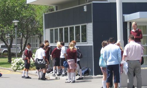 High School Exchange in New Zealand High School in Christchurch - High School students on their first day of class