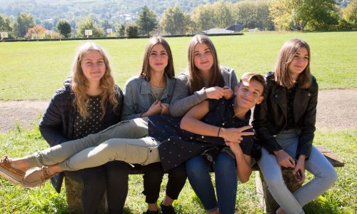 High School Exchange in Permanent Boarding Schools in France Permanent boarding school in France - in the park in front of the school