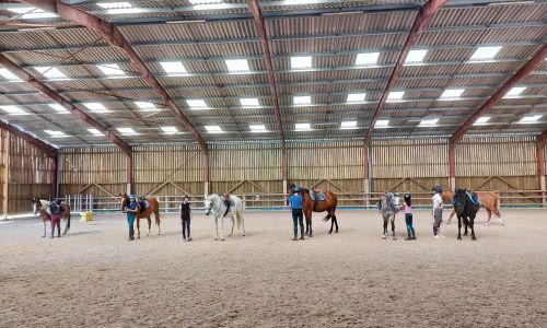 Campamento de equitación en Francia Campamento de verano de equitación - escuela de equitación cubierta