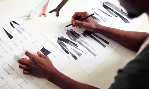 Taalschool Italië - Italiaanse taalcursus en modeontwerp in Florence - gedetailleerde modetekening