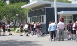 High School in Christchurch - High School students in front of the school