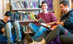 High School in Christchurch - Exchange students studying in the library