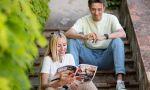 French school on the French Riviera - students reading