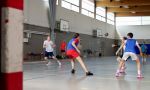 Handball camp in France - group of players training handball